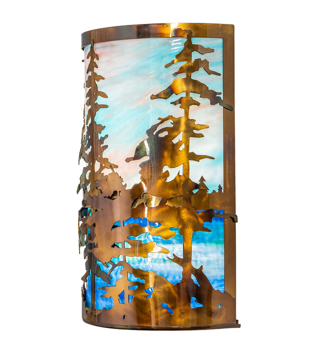Meyda Tiffany 250945 Two Light Wall Sconce, Light Burnished Transparent Copper