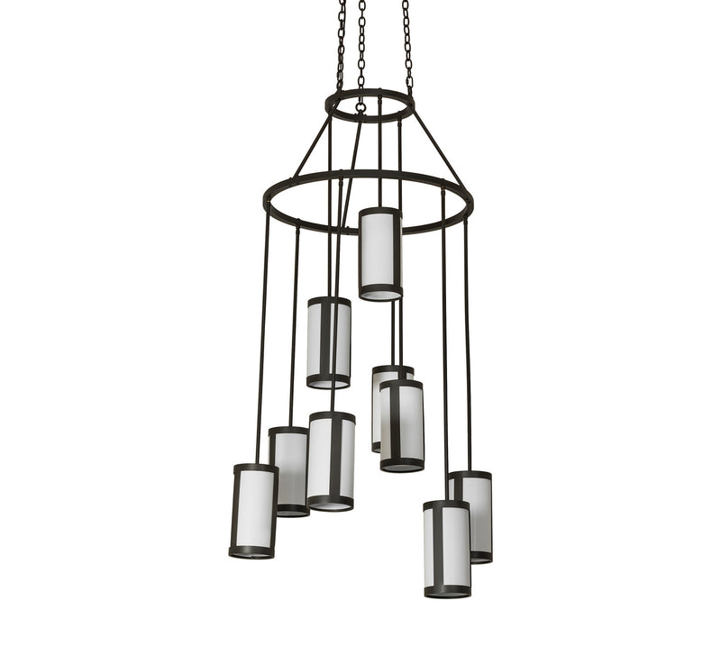 Meyda Tiffany 251320 Nine Light Chandelier, Wrought Iron