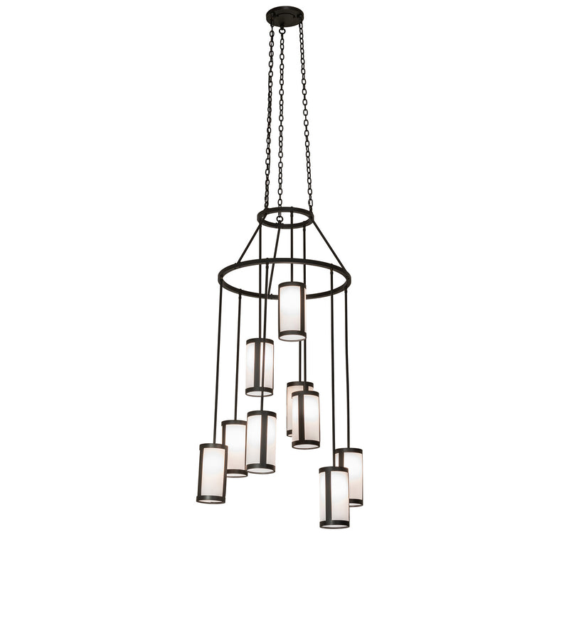 Meyda Tiffany 251320 Nine Light Chandelier, Wrought Iron