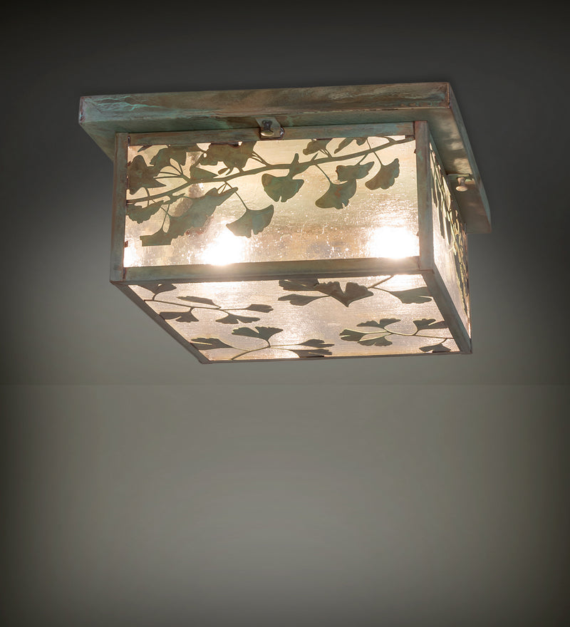 Meyda Tiffany 251383 Two Light Flushmount, Verde Brass