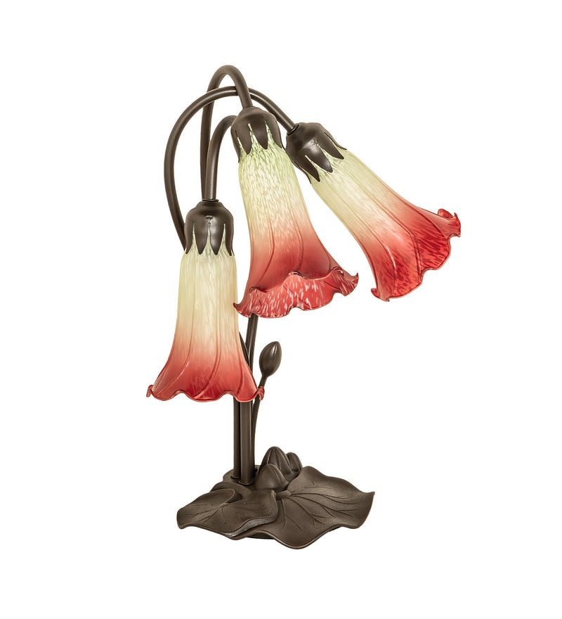 Meyda Tiffany 251682 Three Light Table Lamp, Mahogany Bronze