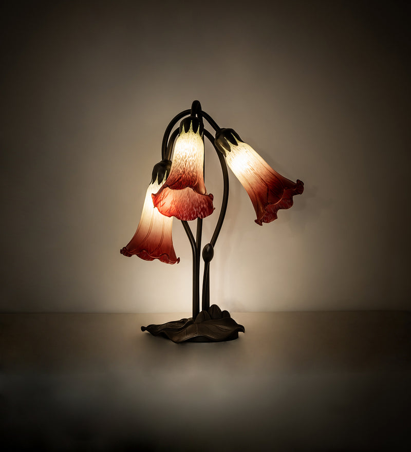 Meyda Tiffany 251682 Three Light Table Lamp, Mahogany Bronze