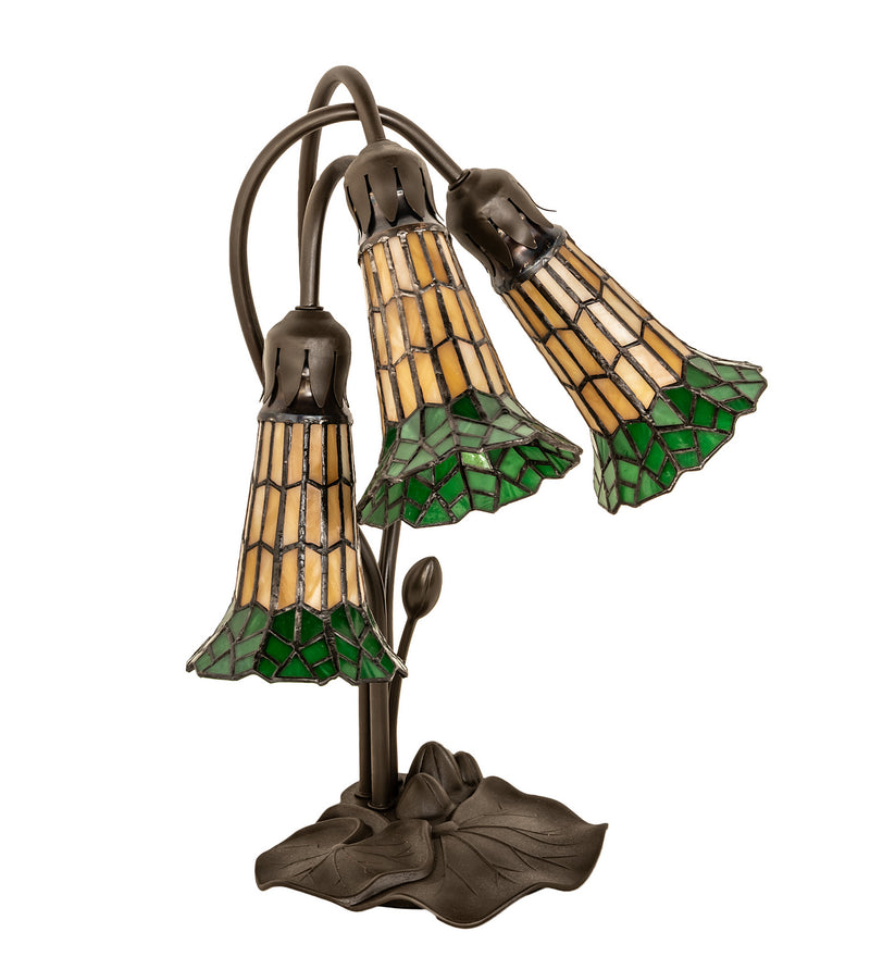 Meyda Tiffany 251686 Three Light Table Lamp, Mahogany Bronze