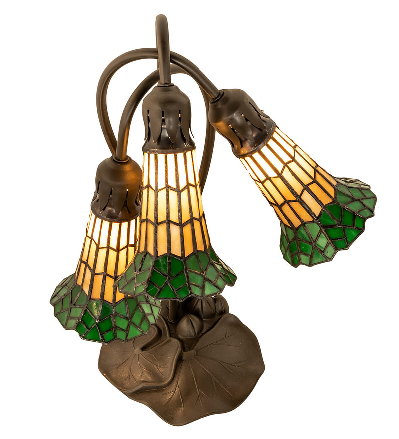 Meyda Tiffany 251686 Three Light Table Lamp, Mahogany Bronze