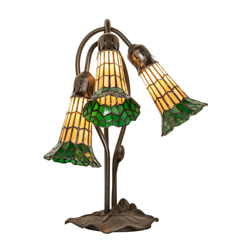 Meyda Tiffany 251686 Three Light Table Lamp, Mahogany Bronze
