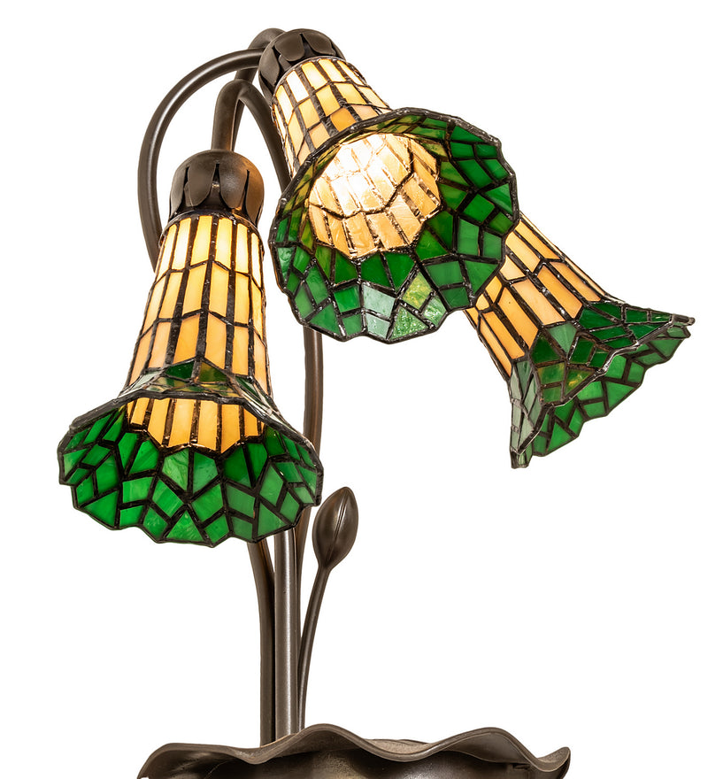 Meyda Tiffany 251686 Three Light Table Lamp, Mahogany Bronze
