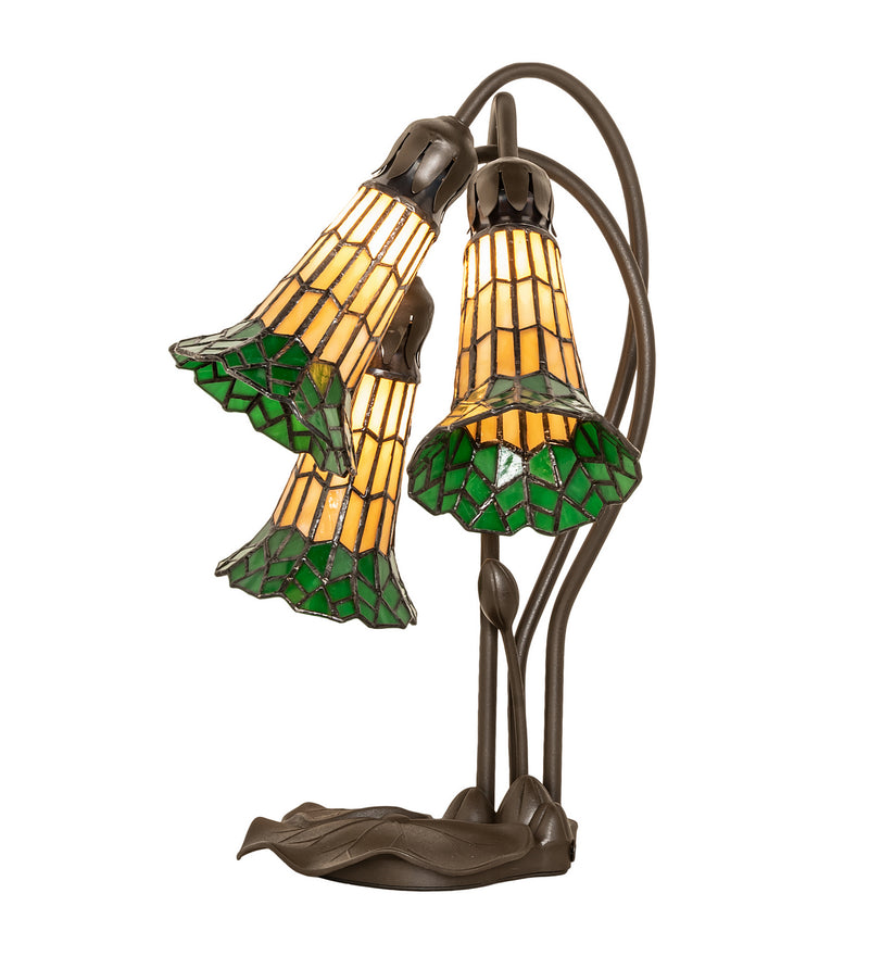 Meyda Tiffany 251686 Three Light Table Lamp, Mahogany Bronze