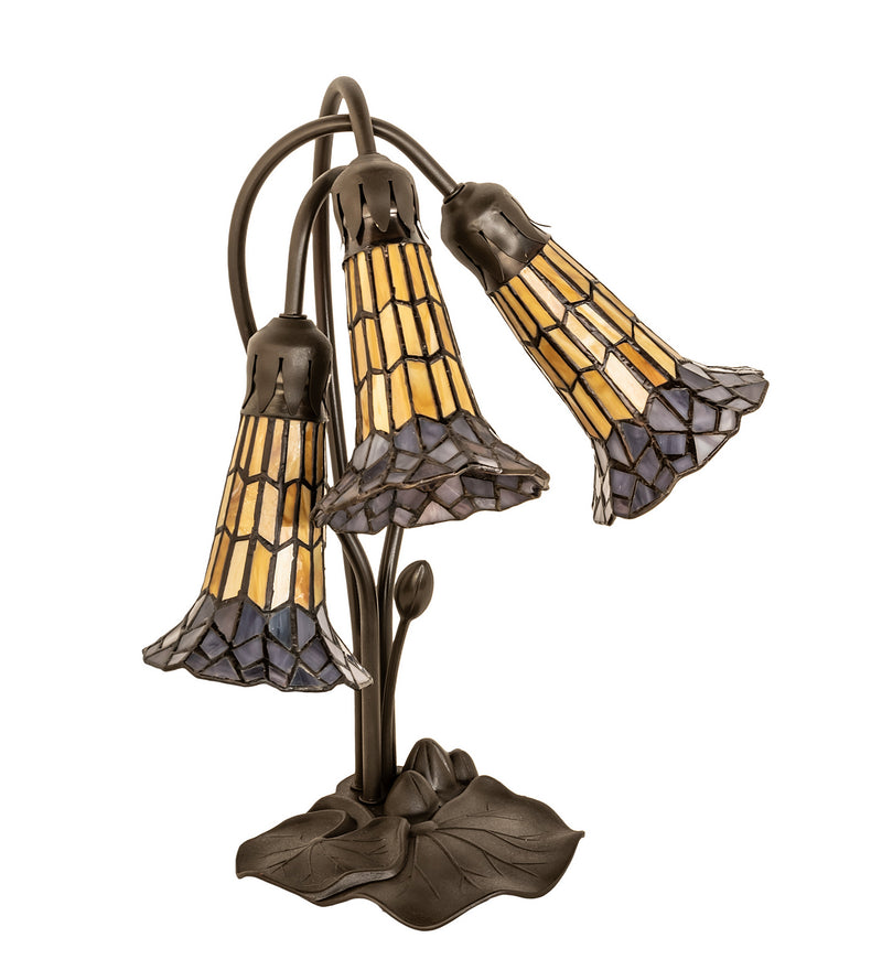 Meyda Tiffany 251687 Three Light Table Lamp, Mahogany Bronze