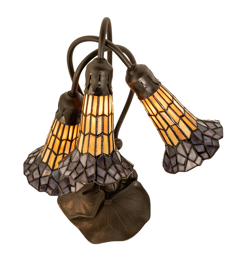 Meyda Tiffany 251687 Three Light Table Lamp, Mahogany Bronze