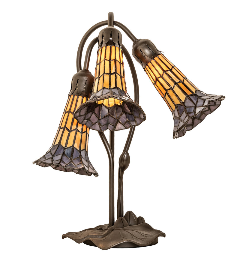 Meyda Tiffany 251687 Three Light Table Lamp, Mahogany Bronze