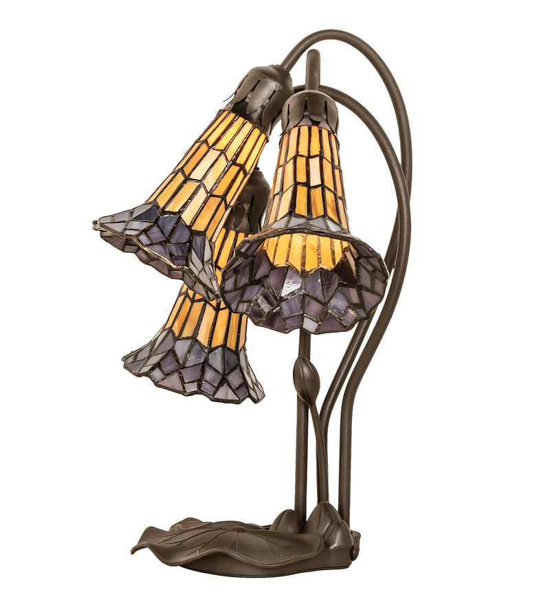 Meyda Tiffany 251687 Three Light Table Lamp, Mahogany Bronze