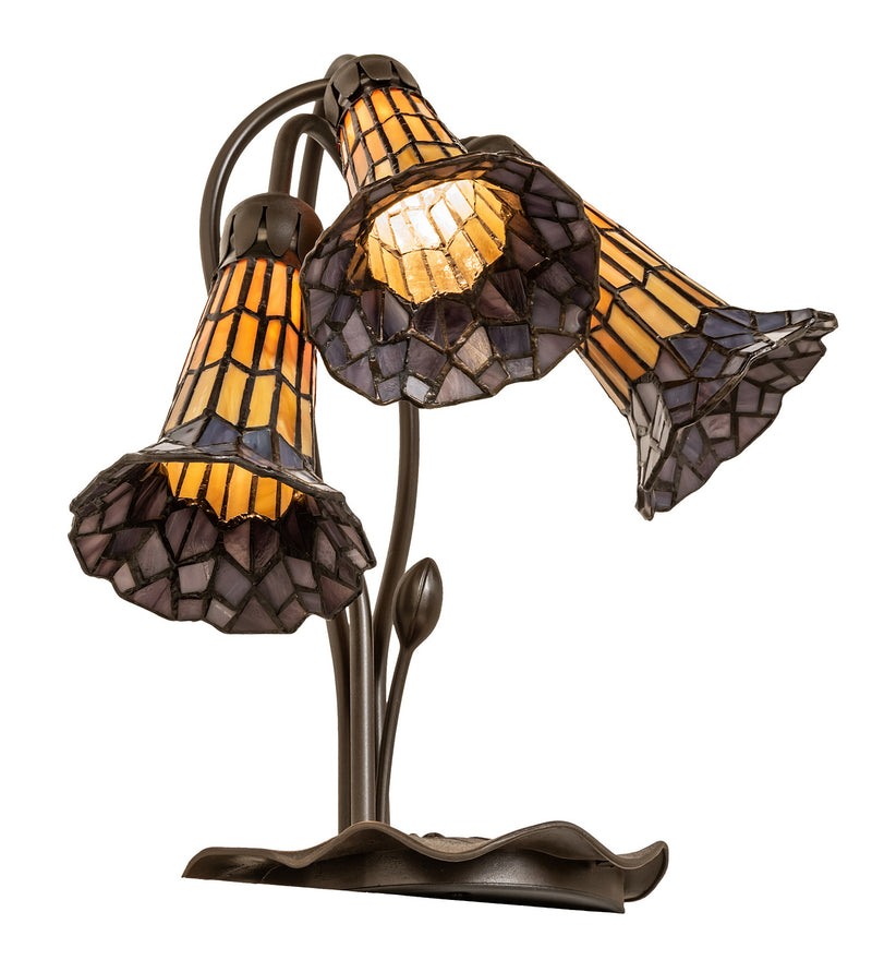 Meyda Tiffany 251687 Three Light Table Lamp, Mahogany Bronze