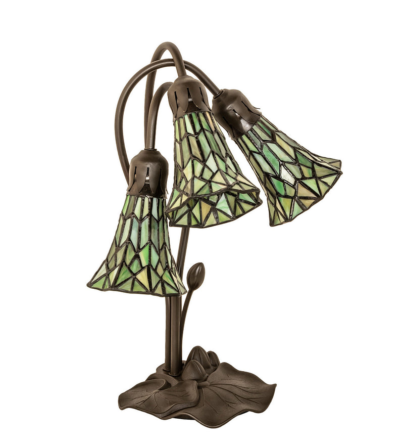 Meyda Tiffany 251688 Three Light Table Lamp, Mahogany Bronze