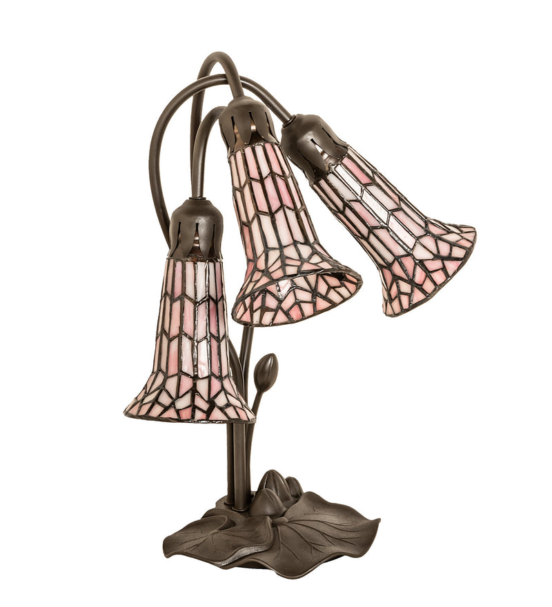 Meyda Tiffany 251689 Three Light Table Lamp, Mahogany Bronze