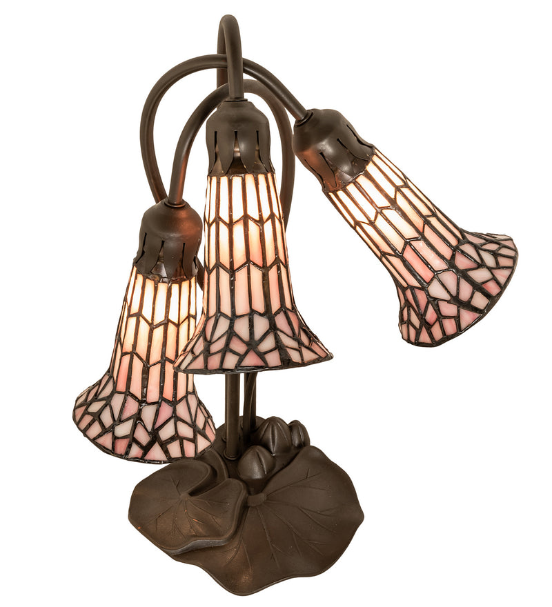 Meyda Tiffany 251689 Three Light Table Lamp, Mahogany Bronze