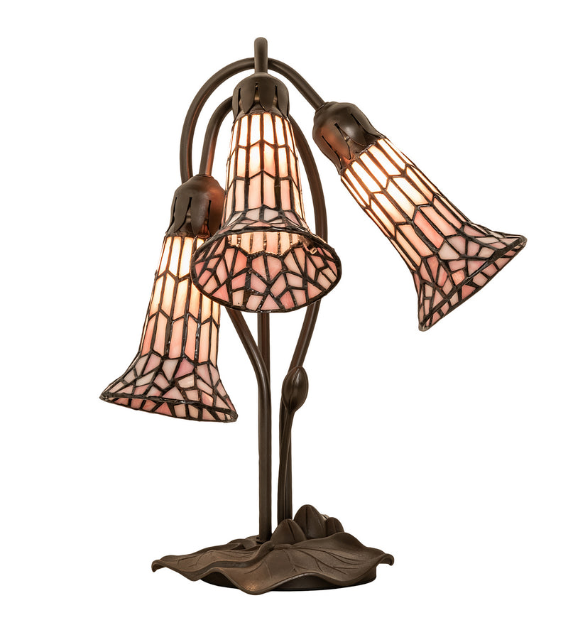 Meyda Tiffany 251689 Three Light Table Lamp, Mahogany Bronze