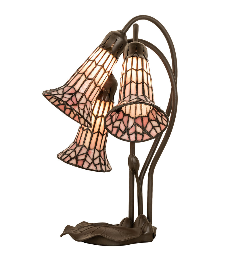Meyda Tiffany 251689 Three Light Table Lamp, Mahogany Bronze