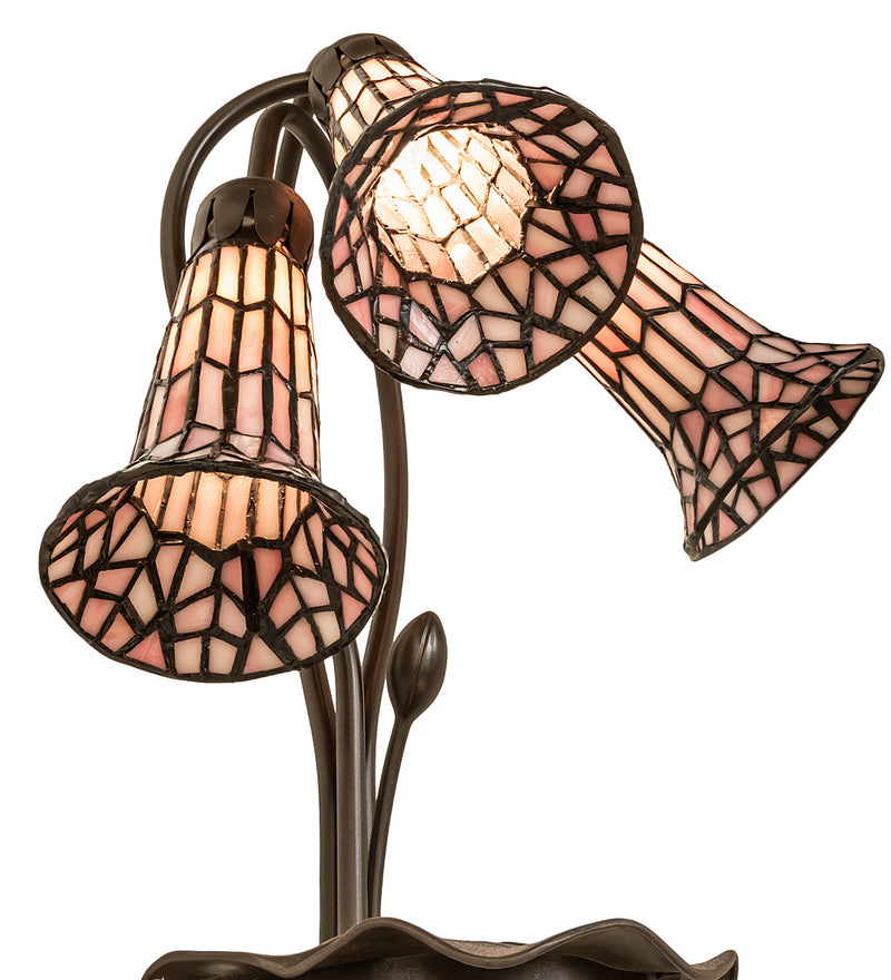 Meyda Tiffany 251689 Three Light Table Lamp, Mahogany Bronze