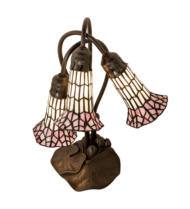 Meyda Tiffany 251690 Three Light Table Lamp, Mahogany Bronze