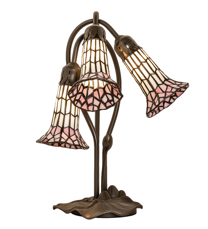 Meyda Tiffany 251690 Three Light Table Lamp, Mahogany Bronze