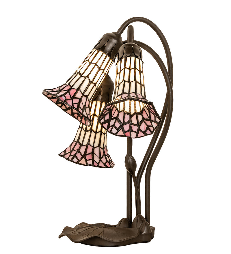 Meyda Tiffany 251690 Three Light Table Lamp, Mahogany Bronze