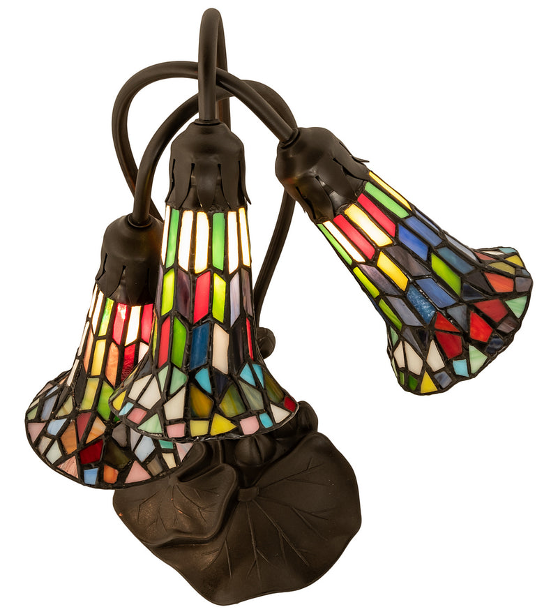 Meyda Tiffany 251692 Three Light Table Lamp, Mahogany Bronze
