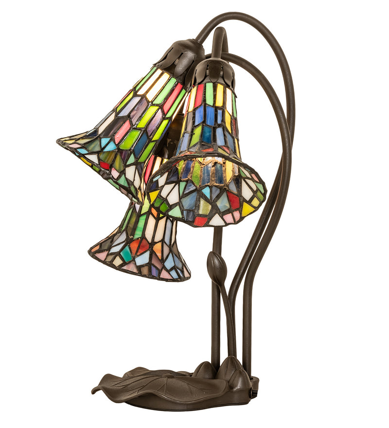 Meyda Tiffany 251692 Three Light Table Lamp, Mahogany Bronze