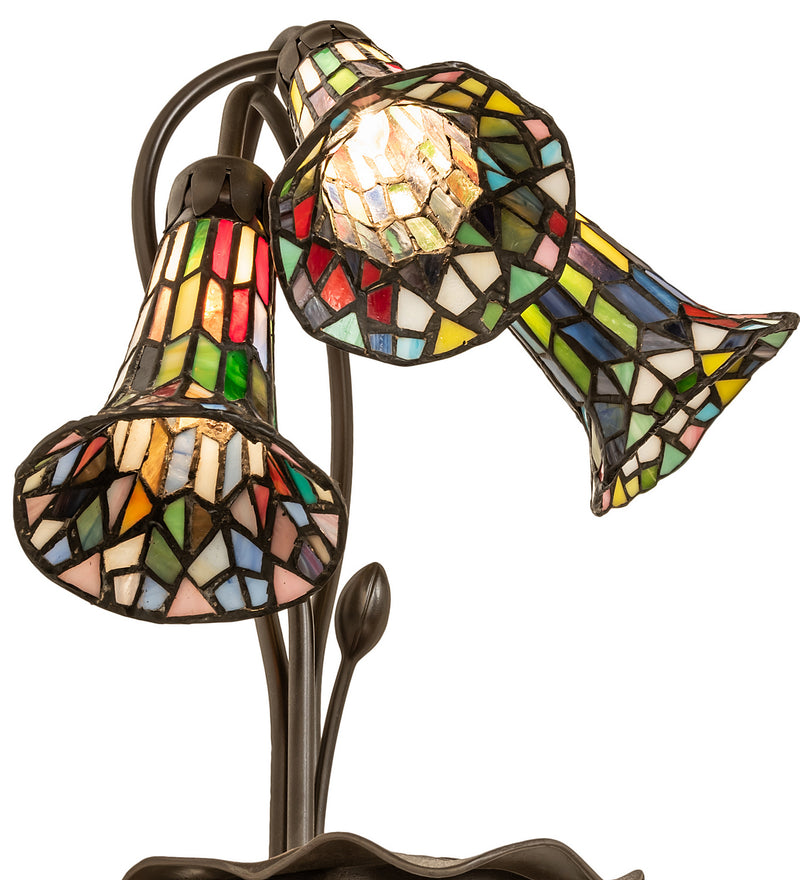 Meyda Tiffany 251692 Three Light Table Lamp, Mahogany Bronze