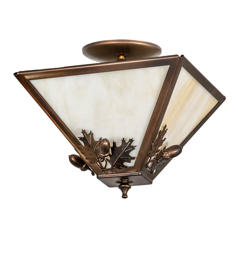Meyda Tiffany 252002 Three Light Flushmount, Light Burnished Antique Copper