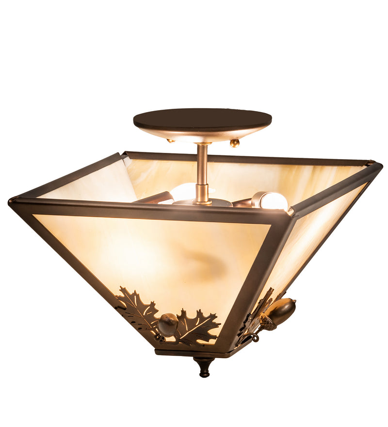 Meyda Tiffany 252002 Three Light Flushmount, Light Burnished Antique Copper