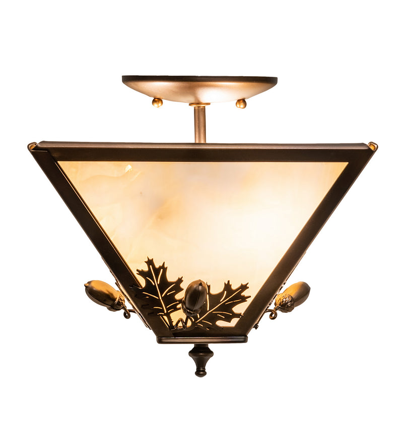 Meyda Tiffany 252002 Three Light Flushmount, Light Burnished Antique Copper
