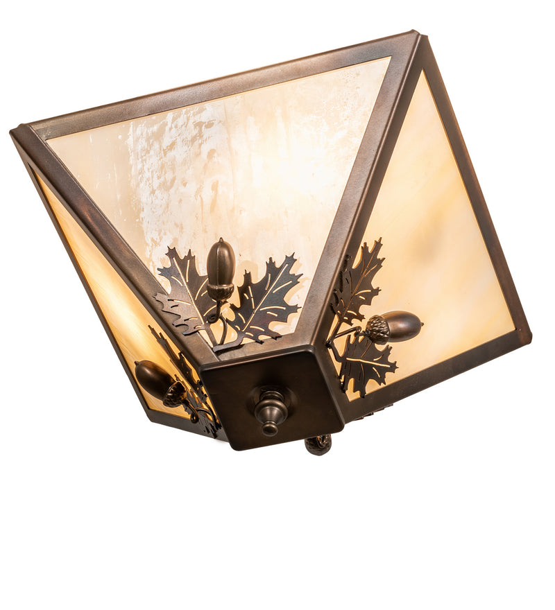 Meyda Tiffany 252002 Three Light Flushmount, Light Burnished Antique Copper