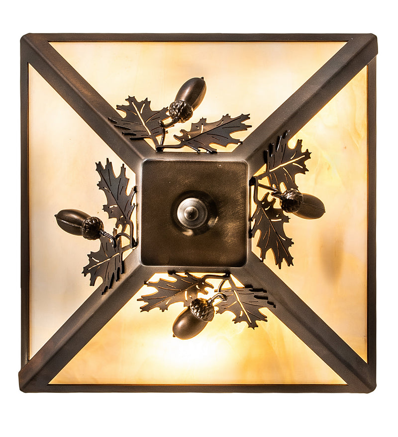 Meyda Tiffany 252002 Three Light Flushmount, Light Burnished Antique Copper