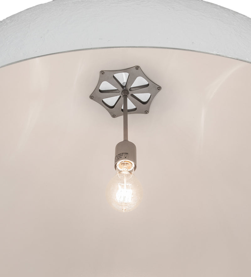 Meyda Tiffany 252447 One Light Pendant, Matte White & Nickel