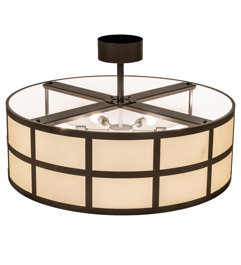 Meyda Tiffany 252830 Six Light Semi-Flushmount, Timeless Bronze