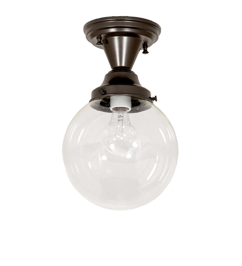 Meyda Tiffany 253880 One Light Semi-Flushmount, Craftsman Brown On Brass