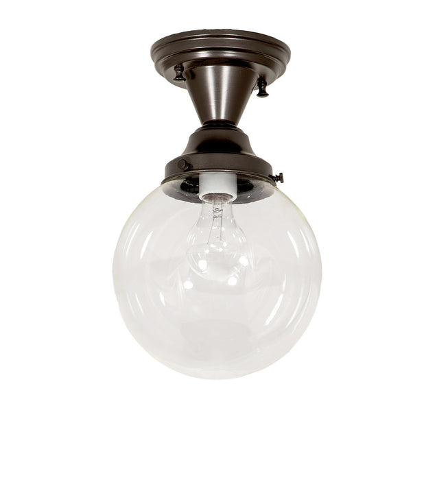 Meyda Tiffany 253880 One Light Semi-Flushmount, Craftsman Brown On Brass