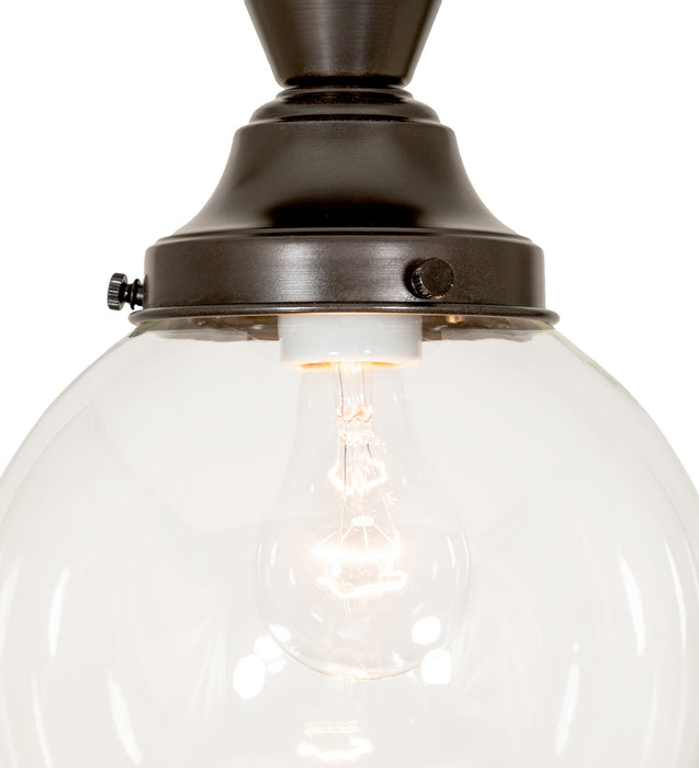 Meyda Tiffany 253880 One Light Semi-Flushmount, Craftsman Brown On Brass