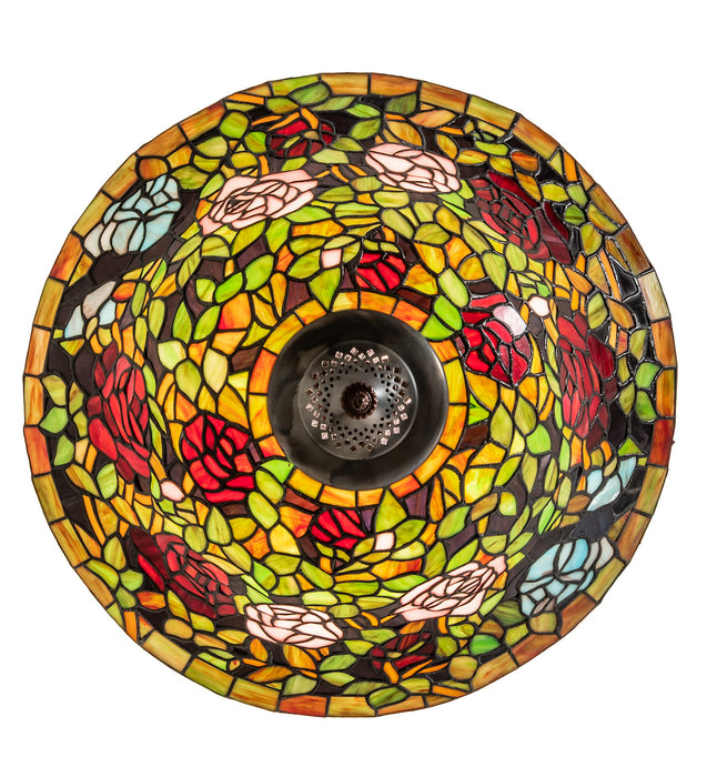 Meyda Tiffany 253925 Three Light Semi-Flushmount, Mahogany Bronze