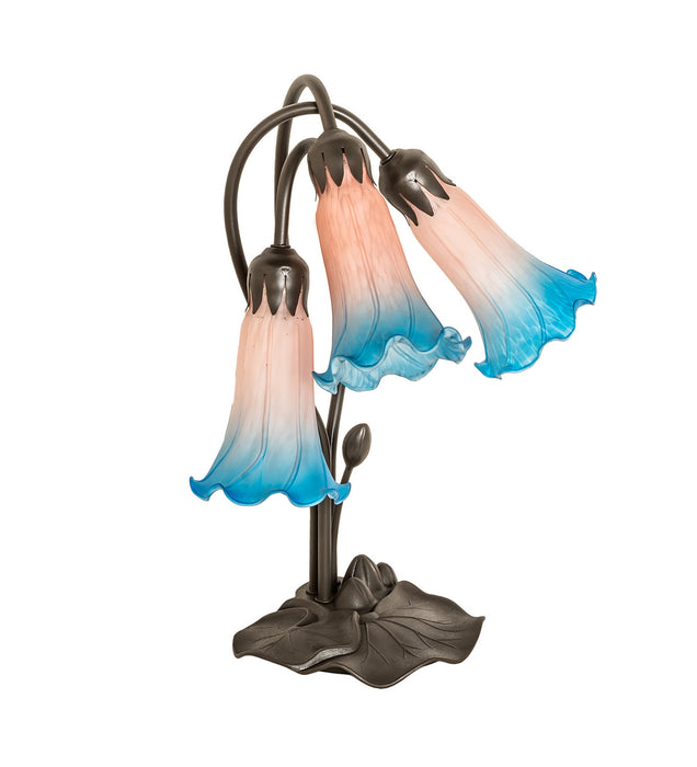 Meyda Tiffany 254157 Three Light Table Lamp, Mahogany Bronze