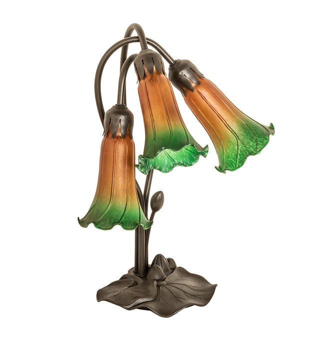 Meyda Tiffany 254243 Three Light Table Lamp, Mahogany Bronze