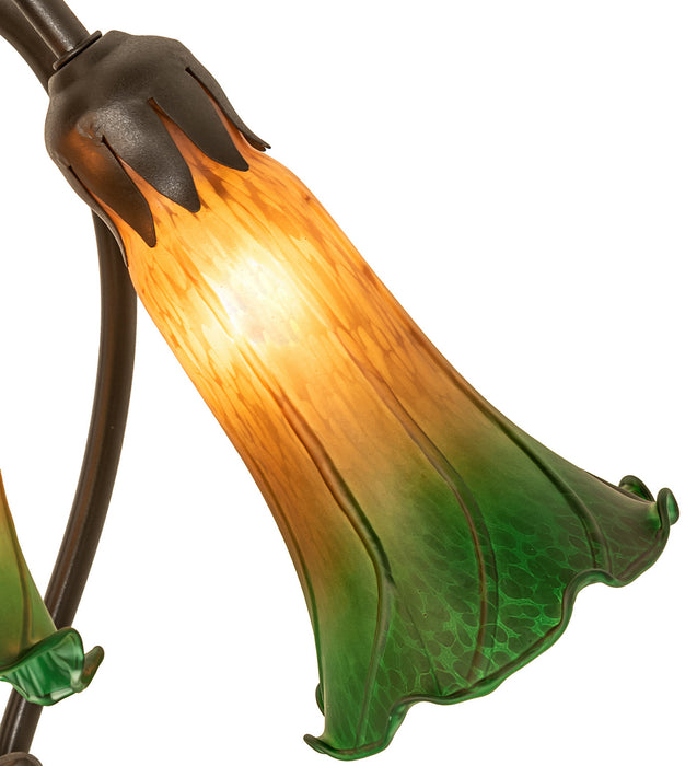 Meyda Tiffany 254243 Three Light Table Lamp, Mahogany Bronze