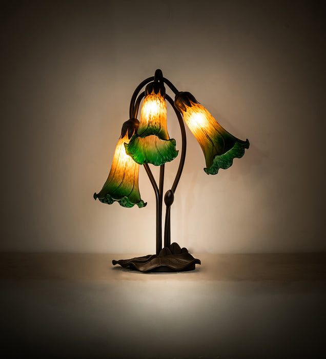 Meyda Tiffany 254243 Three Light Table Lamp, Mahogany Bronze