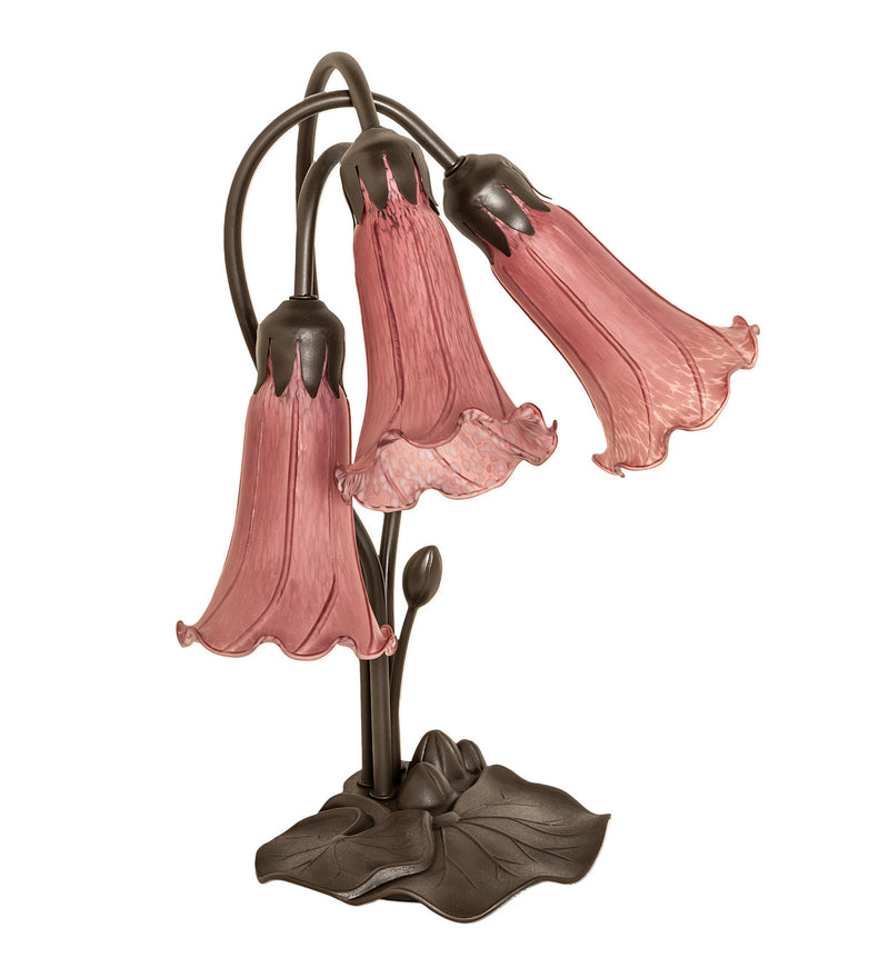Meyda Tiffany 254357 Three Light Table Lamp, Mahogany Bronze