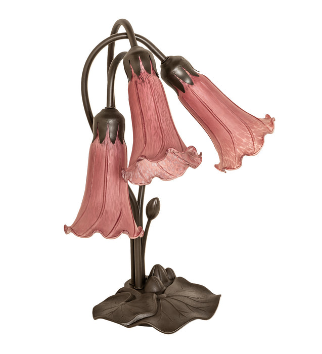 Meyda Tiffany 254357 Three Light Table Lamp, Mahogany Bronze
