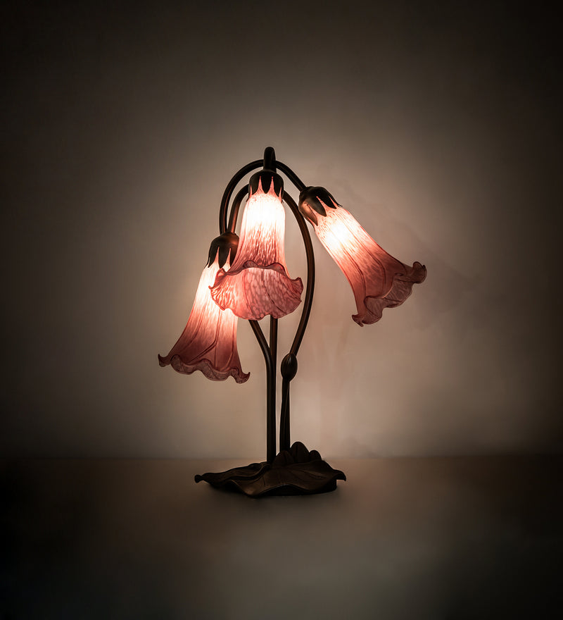 Meyda Tiffany 254357 Three Light Table Lamp, Mahogany Bronze