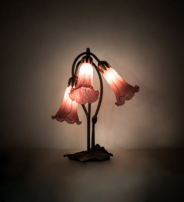 Meyda Tiffany 254357 Three Light Table Lamp, Mahogany Bronze