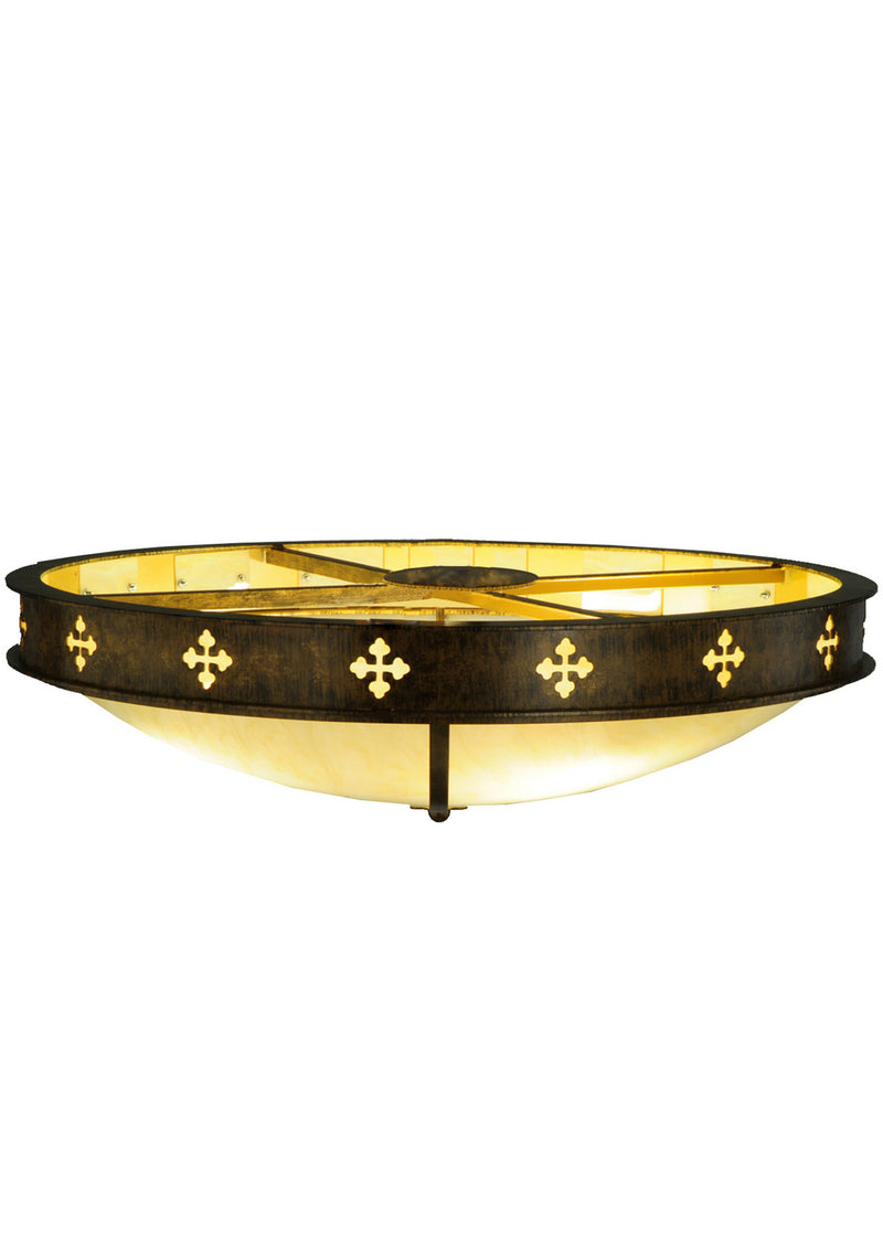Meyda Tiffany 254675 LED Flushmount, Brushed Gold