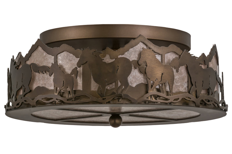 Meyda Tiffany 254703 LED Flushmount, Antique Copper