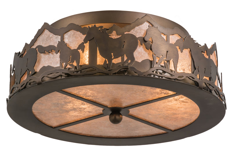 Meyda Tiffany 254703 LED Flushmount, Antique Copper